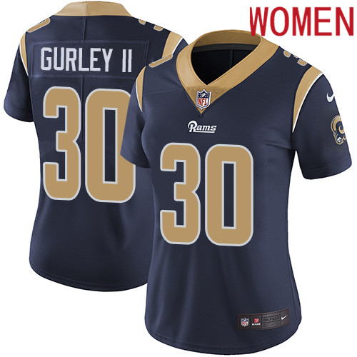 2019 Women Los Angeles Rams #30 Gurley II dark blue Nike Vapor Untouchable Limited NFL Jersey->women nfl jersey->Women Jersey